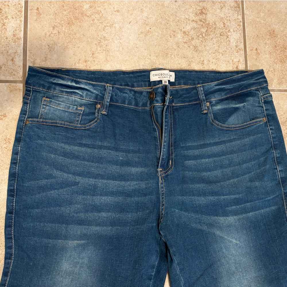 Chic Soul Casting Shadows Skinny Jean Medium Wash Size 20 - Picture 2 of 7